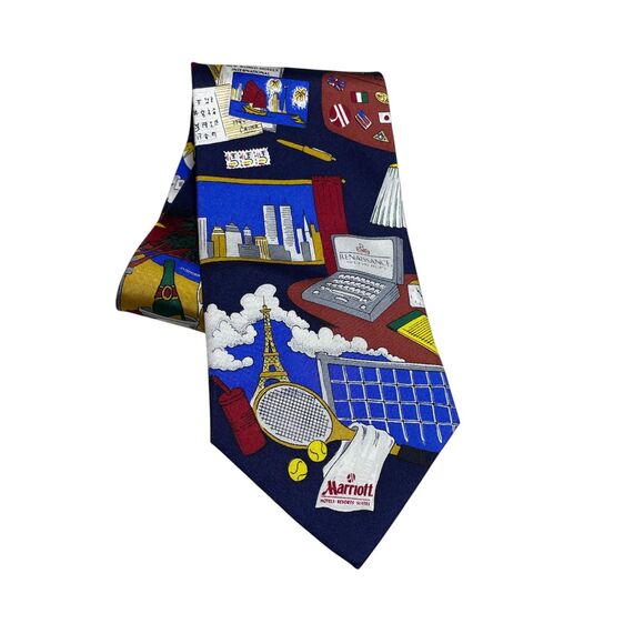 Marriott  Tie  100% Silk Graphic Marriott Logo's  Design - Picture 1 of 5